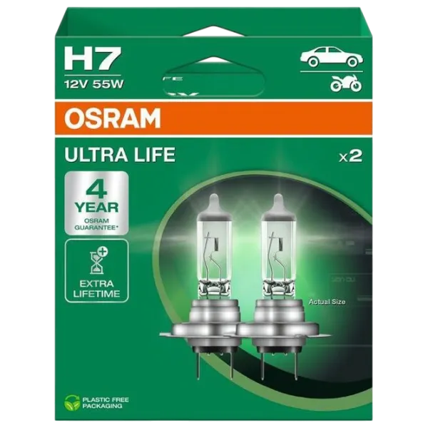 Автомобильная лампа Osram 64210ULT-2HB Галоген / H7 / PX26d / 55 Вт /  photo 1 Автомобильная лампа Osram 64210ULT-2HB Галоген / H7 / PX26d / 55 Вт /  photo 1