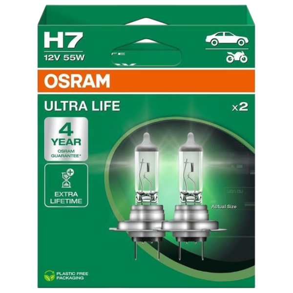 Автомобильная лампа Osram 64210ULT-2HB Галоген / H7 / PX26d / 55 Вт /  photo 1 Автомобильная лампа Osram 64210ULT-2HB Галоген / H7 / PX26d / 55 Вт /  photo 1