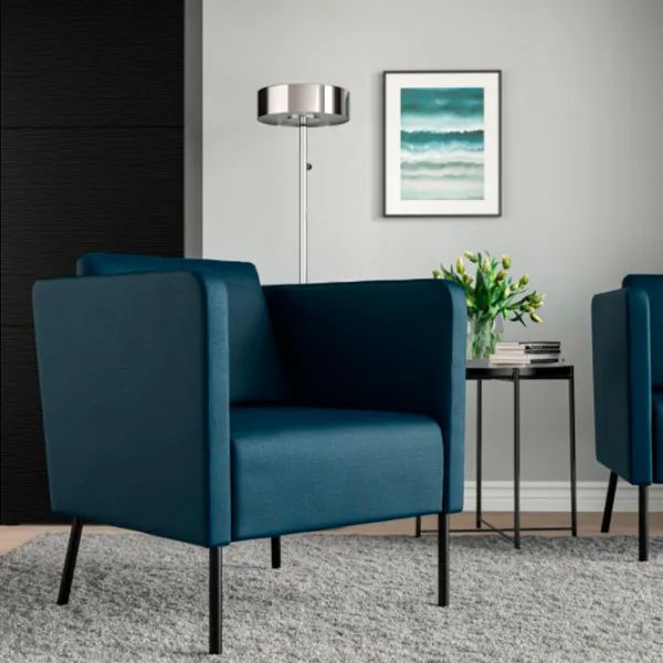 Кресло Ikea Skiftebo Черный Тёмно синий photo 2 Кресло Ikea Skiftebo Черный Тёмно синий photo 2