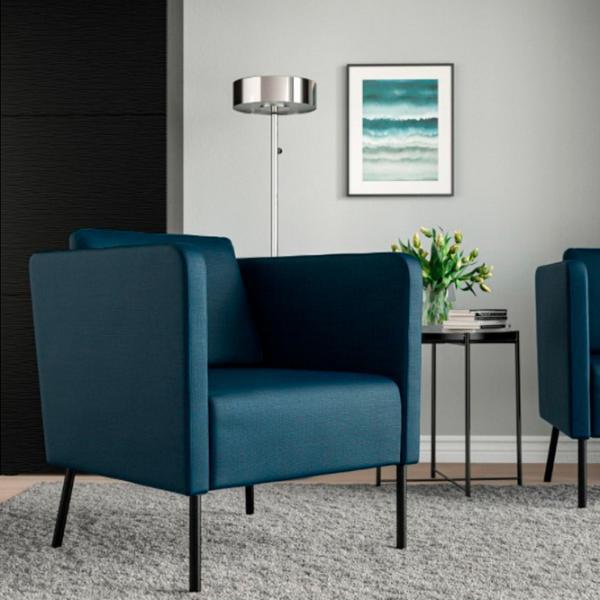Кресло Ikea Skiftebo Черный Тёмно синий photo 2 Кресло Ikea Skiftebo Черный Тёмно синий photo 2