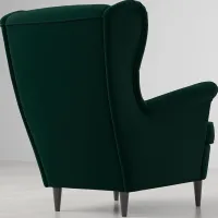 Кресло Ikea Strandmon/Djuparp Черный Тёмно-зелёный photo 2