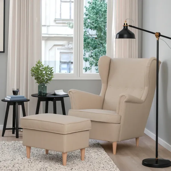 Кресло Ikea Strandmon Beige Бежевый photo 2 Кресло Ikea Strandmon Beige Бежевый photo 2