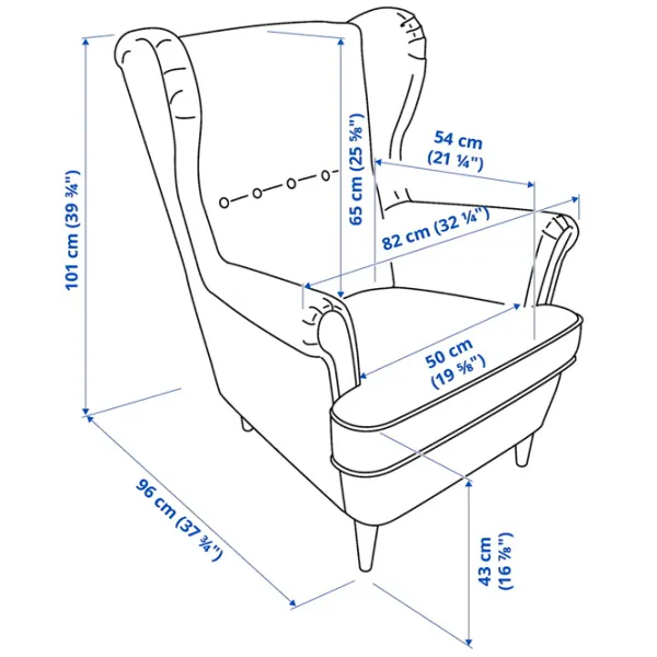 Кресло Ikea Strandmon Beige Бежевый photo 3 Кресло Ikea Strandmon Beige Бежевый photo 3