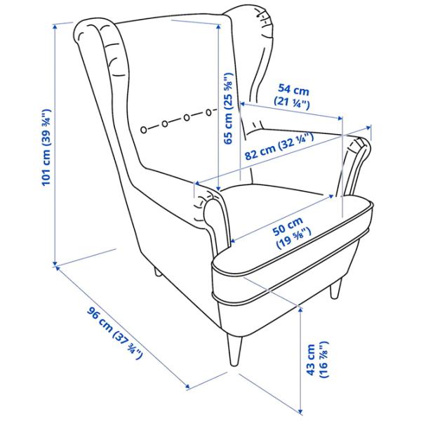 Кресло Ikea Strandmon Beige Бежевый photo 3 Кресло Ikea Strandmon Beige Бежевый photo 3
