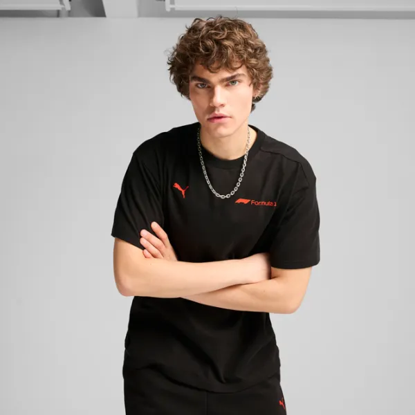 Tricou pentru bărbați Puma F1 Ess+ Relaxed Graphic 100% bumbac / Black photo 2