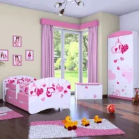 Set de mobilă pentru copii Happy Babies Happy 05 White Pink / unisex