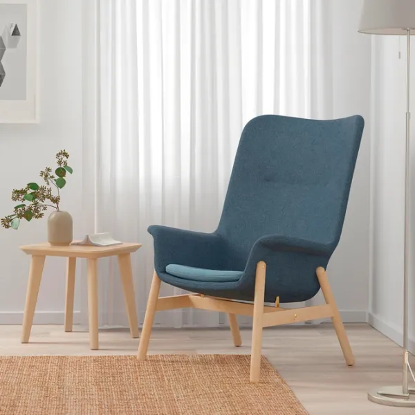 Кресло Ikea Vedbo Beige Синий photo 2 Кресло Ikea Vedbo Beige Синий photo 2
