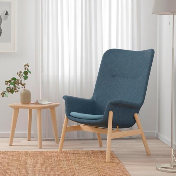 Кресло Ikea Vedbo Beige Синий photo 2 Кресло Ikea Vedbo Beige Синий photo 2