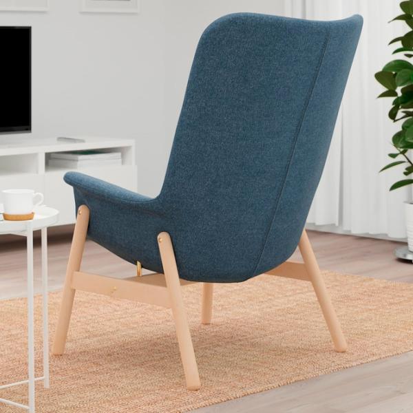 Кресло Ikea Vedbo Beige Синий photo 3 Кресло Ikea Vedbo Beige Синий photo 3