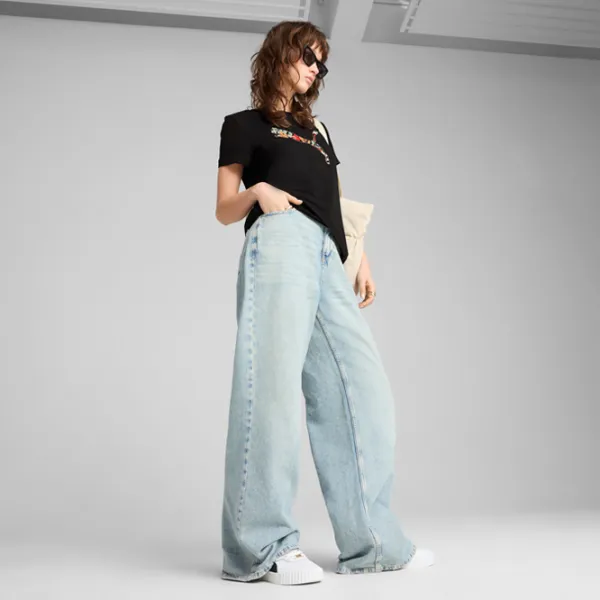 Футболка для женщин Puma Graphics Floral Logo 25% переработанный хлопок / Черный photo 3