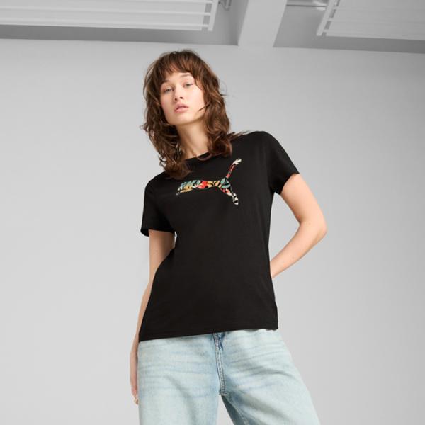 Tricou pentru femei Puma Graphics Floral Logo 25% bumbac reciclat / Black photo 4