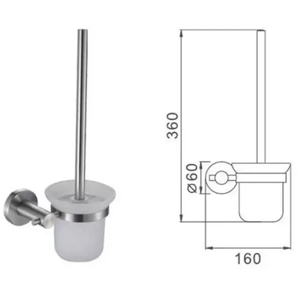 Perie WC Frap F30110  Oțel inoxidabil / De perete photo 3