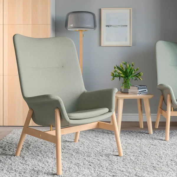 Кресло Ikea Vedbo Beige Light Green photo 3 Кресло Ikea Vedbo Beige Light Green photo 3