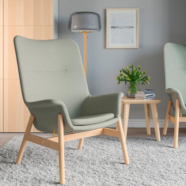 Кресло Ikea Vedbo Beige Light Green photo 3 Кресло Ikea Vedbo Beige Light Green photo 3