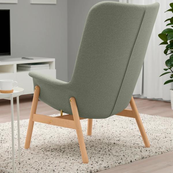 Кресло Ikea Vedbo Beige Light Green photo 6 Кресло Ikea Vedbo Beige Light Green photo 6