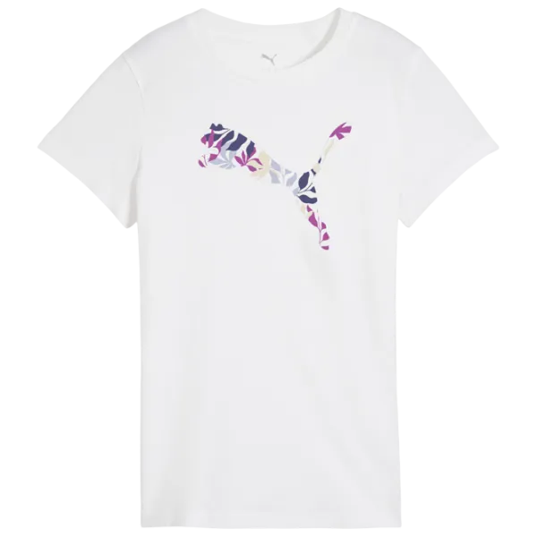 Футболка для женщин Puma Graphics Floral Logo 25% переработанный хлопок / Белый photo 1