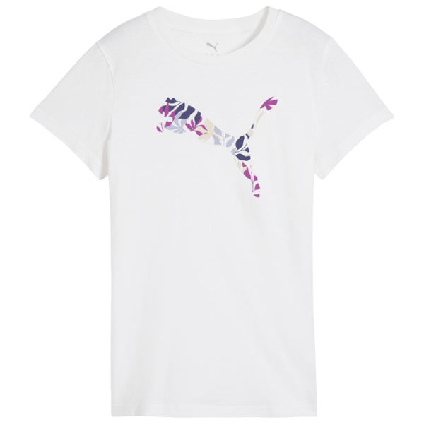Футболка для женщин Puma Graphics Floral Logo 25% переработанный хлопок / Белый photo 1