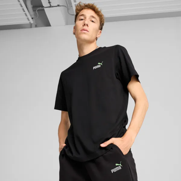 Футболка для мужчин Puma Ess 2 Color Small No. 1 Logo Tee 100% хлопок / Черный photo 3