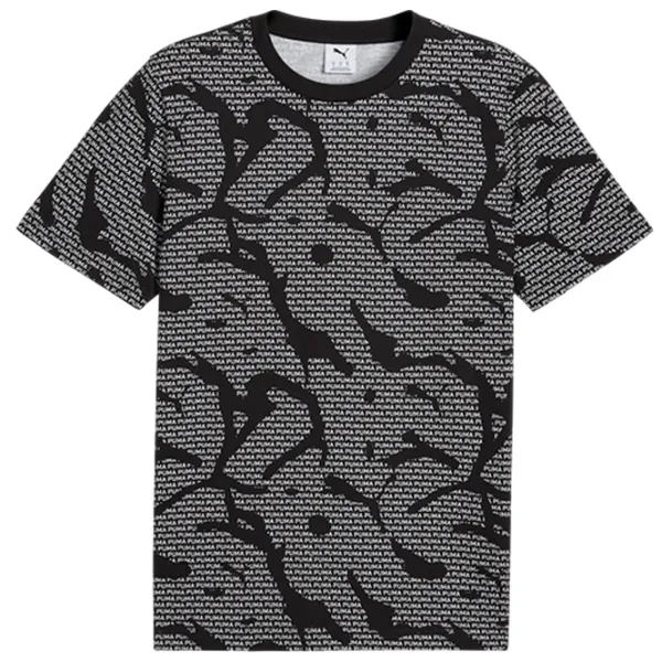 Футболка для мужчин Puma Ess Logo Lab All-Over Print 100% хлопок / Gray Black photo 1
