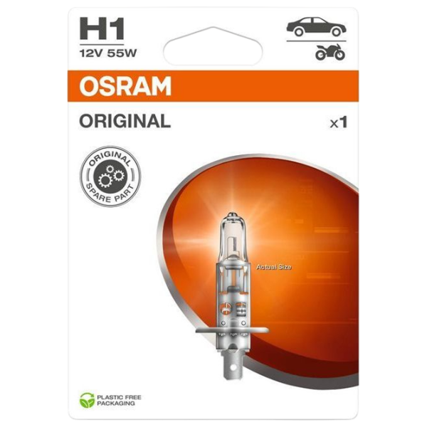 Автомобильная лампа Osram 64150-1BL Галоген / H1 / P14.5s / 55 Вт /  photo 1 Автомобильная лампа Osram 64150-1BL Галоген / H1 / P14.5s / 55 Вт /  photo 1