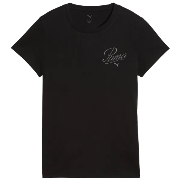 Tricou pentru femei Puma Ess Script 100% bumbac / Black photo 1