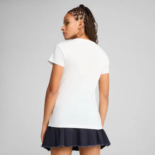 Tricou pentru femei Puma Ess Script 100% bumbac / White photo 5