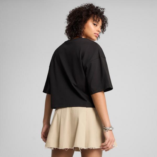 Футболка для женщин Puma Wardrobe Ess Leo Luxe Graphic Short 20% полиэстер / Черный photo 7 Футболка для женщин Puma Wardrobe Ess Leo Luxe Graphic Short 20% полиэстер / Черный photo 7