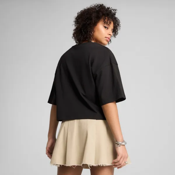Tricou pentru femei Puma Wardrobe Ess Leo Luxe Graphic Short 20% poliester / Black photo 6