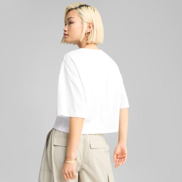 Футболка для женщин Puma Wardrobe Ess Leo Luxe Graphic Short 20% полиэстер / Белый photo 7 Футболка для женщин Puma Wardrobe Ess Leo Luxe Graphic Short 20% полиэстер / Белый photo 7