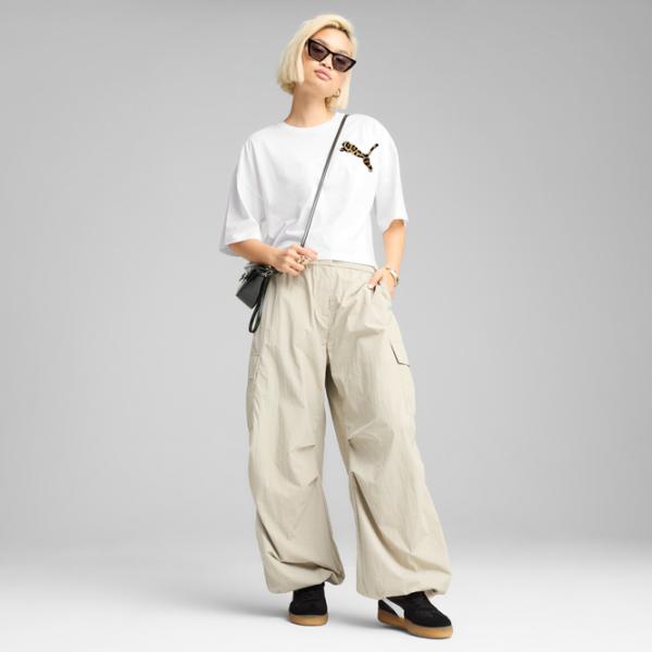 Футболка для женщин Puma Wardrobe Ess Leo Luxe Graphic Short 20% полиэстер / Белый photo 3 Футболка для женщин Puma Wardrobe Ess Leo Luxe Graphic Short 20% полиэстер / Белый photo 3