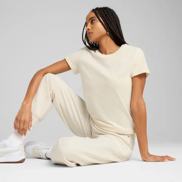 Футболка для женщин Puma Ess Script 100% хлопок / Snow photo 4 Футболка для женщин Puma Ess Script 100% хлопок / Snow photo 4