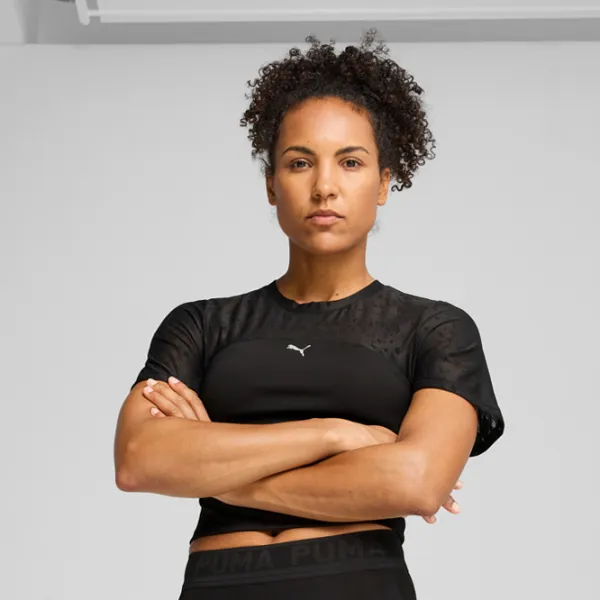 Футболка для женщин Puma Lace Crop Top 85% полиэстер / Черный photo 4