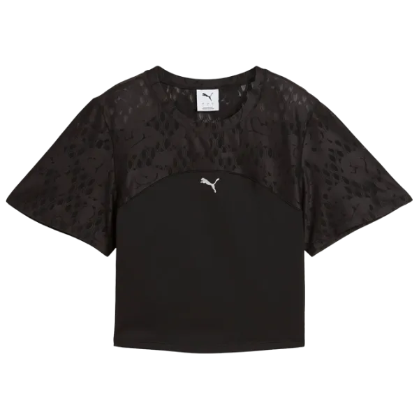 Tricou pentru femei Puma Lace Crop Top 85% poliester / Black photo 1