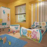 Детский мебельный набор Happy Babies Dream 45 White Blue / унисекс