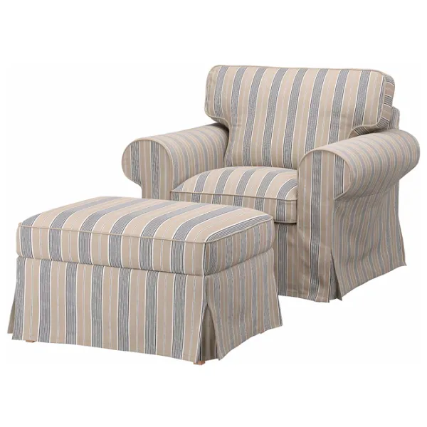 Fotoliu Ikea Ektorp/Karlshov Blue Beige photo 1 Fotoliu Ikea Ektorp/Karlshov Blue Beige photo 1