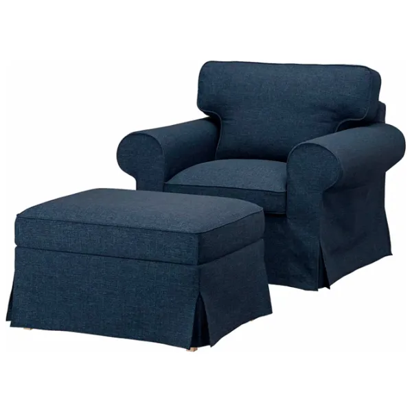 Кресло Ikea Ektorp/Kilanda Brown Тёмно синий photo 1 Кресло Ikea Ektorp/Kilanda Brown Тёмно синий photo 1