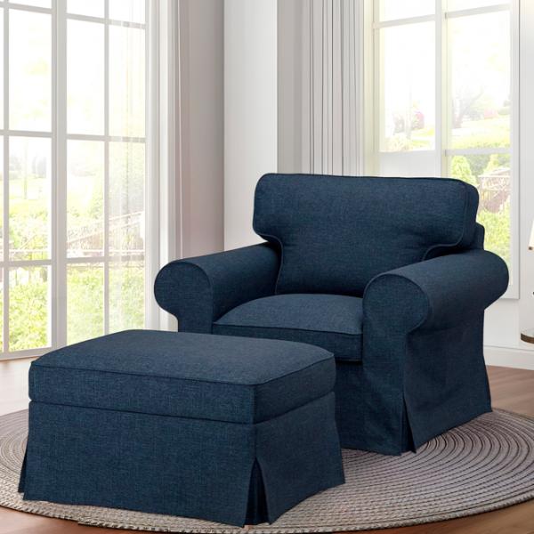 Кресло Ikea Ektorp/Kilanda Brown Тёмно синий photo 2 Кресло Ikea Ektorp/Kilanda Brown Тёмно синий photo 2