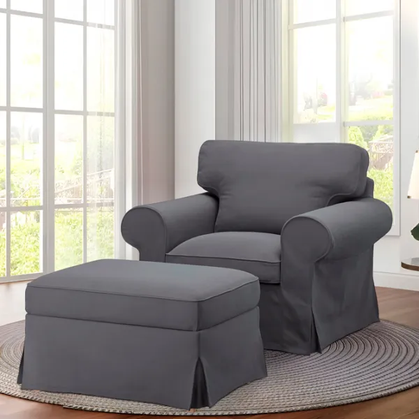 Кресло Ikea Ektorp/Hakebo Серый Серый photo 2 Кресло Ikea Ektorp/Hakebo Серый Серый photo 2