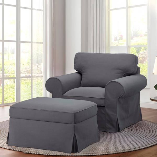 Кресло Ikea Ektorp/Hakebo Серый Серый photo 2 Кресло Ikea Ektorp/Hakebo Серый Серый photo 2