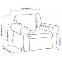 Кресло Ikea Ektorp/Hakebo Серый Серый photo 4