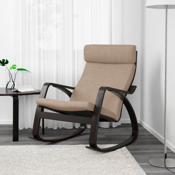 Кресло качалка Ikea Poang Dark Brown Бежевый photo 4 Кресло качалка Ikea Poang Dark Brown Бежевый photo 4
