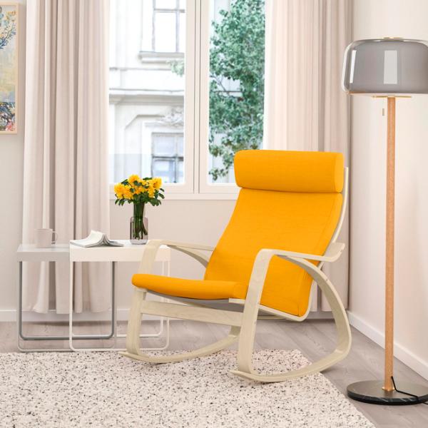 Кресло качалка Ikea Poang Beige Желтый photo 3 Кресло качалка Ikea Poang Beige Желтый photo 3