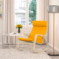 Fotoliu balansoar Ikea Poang Beige Yellow photo 3