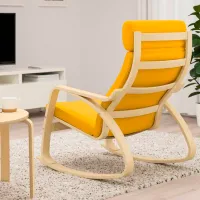 Fotoliu balansoar Ikea Poang Beige Yellow photo 4