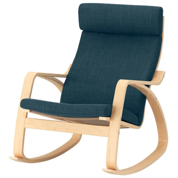 Кресло качалка Ikea Poang Beige Тёмно синий photo 1 Кресло качалка Ikea Poang Beige Тёмно синий photo 1