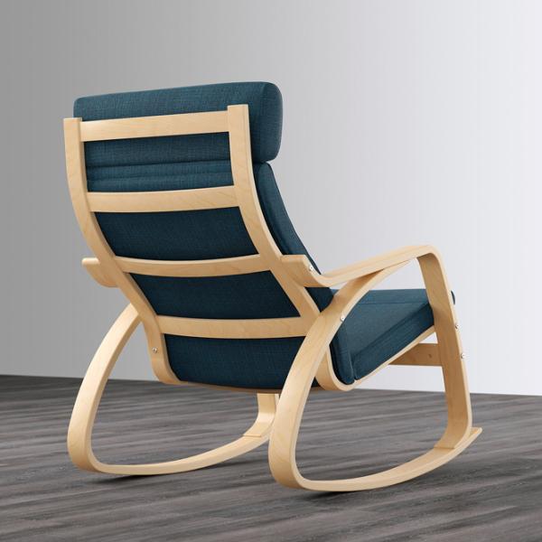 Кресло качалка Ikea Poang Beige Тёмно синий photo 3 Кресло качалка Ikea Poang Beige Тёмно синий photo 3
