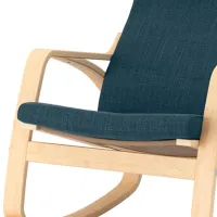 Fotoliu balansoar Ikea Poang Beige Dark Blue photo 4