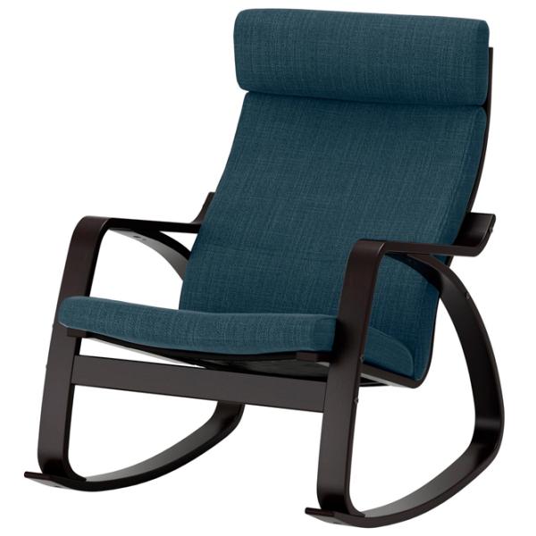 Кресло качалка Ikea Poang Dark Brown Тёмно синий photo 1