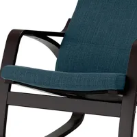 Fotoliu balansoar Ikea Poang Dark Brown Dark Blue photo 2