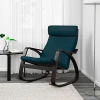 Fotoliu balansoar Ikea Poang Dark Brown Dark Blue photo 3